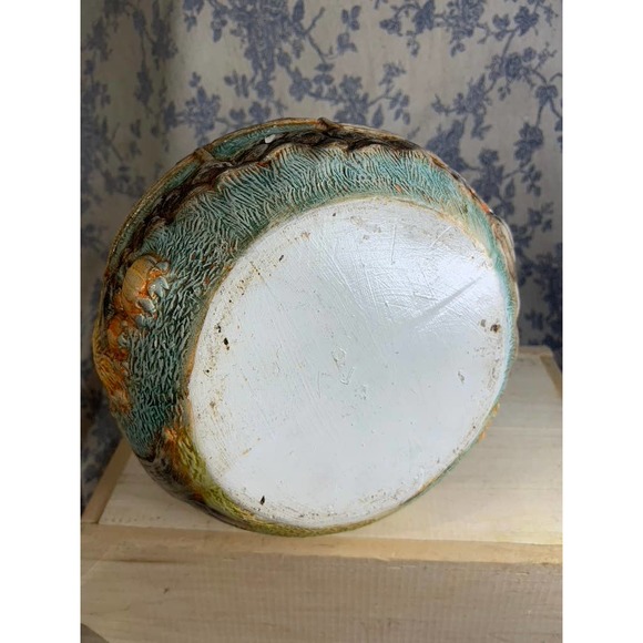 Beautifully Painted Orange Yellow Pink Vase with Cutouts - Picture 9 of 10